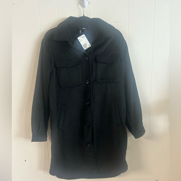 H&M, Divided, size S, BNWT, oversized shirt jacket. Shacket, black - Picture 2 of 8